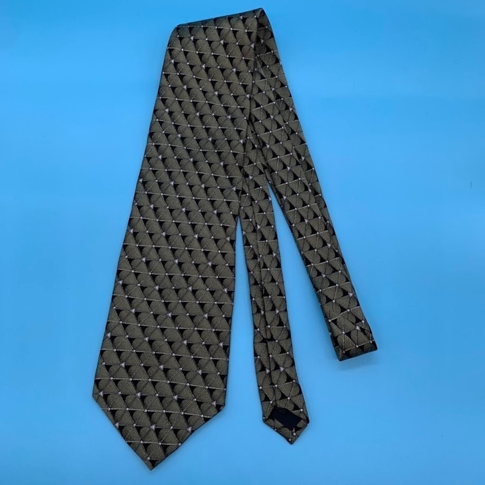 Vintage Bellini Geometric Print 100% Silk Men's Classic Neck‎ Tie